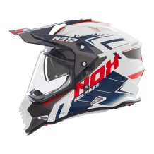 Enduro helma na motorku NOX N312 Vapor bílo/modro/červená