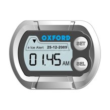Hodiny s teplomerom na motorku OXFORD DigiClock strieborné