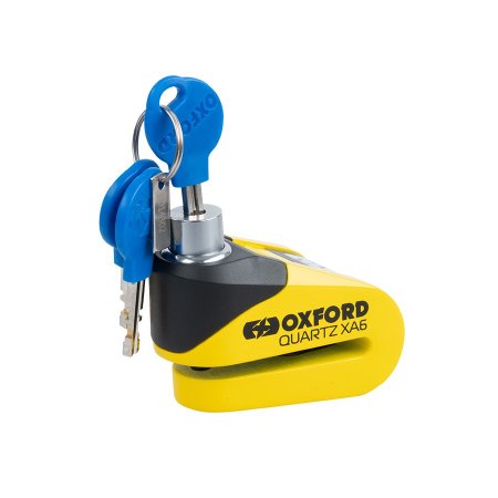 Zámek na kotouč s alarmem OXFORD Quartz XA6 žlutý