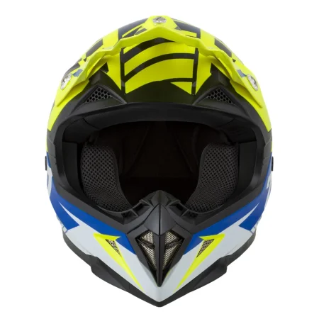 Motokrosová helma ZED X1.9 Targa žlutá fluo/modrá/černá/bílá
