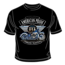 Pánske tričko s motocyklom American Pride čierne