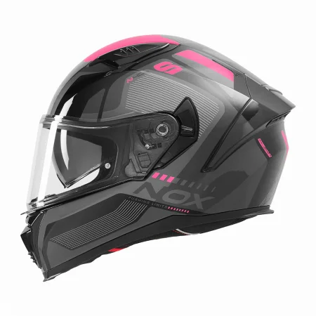 Integrální helma na motorku NOX N402 Mentor černo/růžová