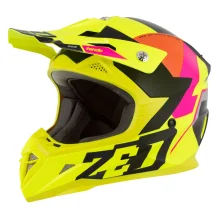 Motokrosová prilba ZED X1.9 Tendo žltá fluo/ružová/oranžová/čierna