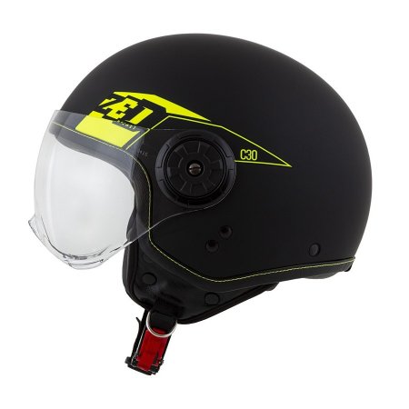 Helma na skuter ZED C30 čierna/žltá fluo matná