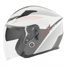 Otevřená helma na motorku NOX N128 bílo/červená