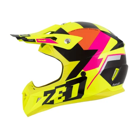 Motokrosová helma ZED X1.9 Tendo žlutá fluo/růžová/oranžová/černá