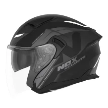 Otevřená helma na motorku NOX N130 Klint černá matná/šedá/bílá