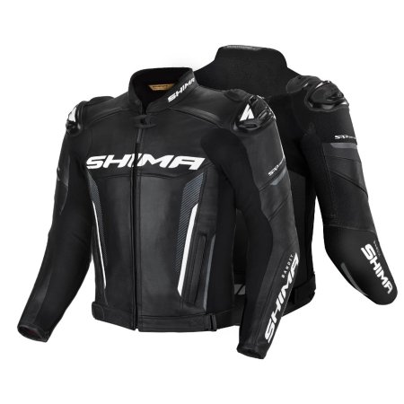 Kožená bunda na motorku SHIMA Bandit černá