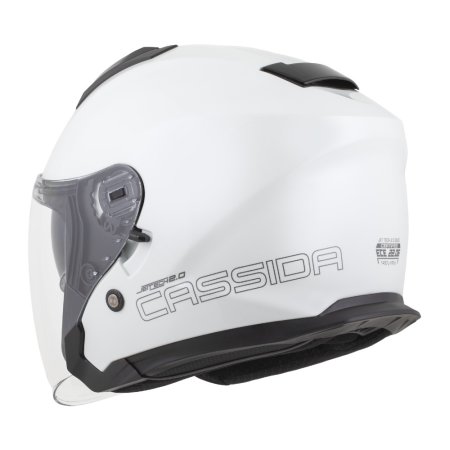 Otevřená prilba na motorku CASSIDA Jet Tech 2.0 Solid bílo/černo/šedá