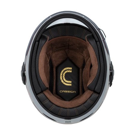 Integrálna prilba CASSIDA Fibre Jawa Sport čierna/strieborna/červená