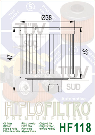 Olejový filtr HIFLOFILTRO HF 118