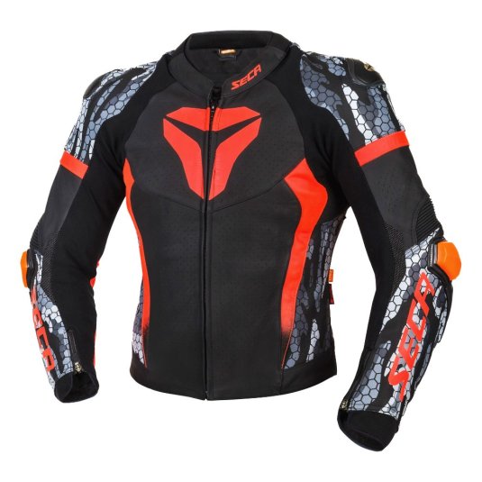 Bunda na motorku SECA SRS II černá/fluo červená