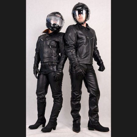 Dámska kožená bunda na motocykel L&J TRADE čierna