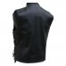Kožená motorkářská vesta na motorku L&J Motorcycle Club pánská černá - Velikost oblečení: 7XL