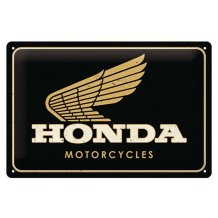 Plechová 3D ceduľa HONDA čierna/zlatá 30x20 cm