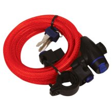 Lankový zámok na motorku OXFORD Cable Lock 1,8 m červený