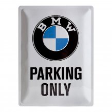Plechová ceduľa BMW Parking Only veľká
