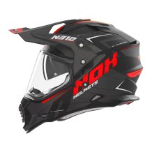 Enduro prilba na motocykel NOX N312 Vapor čierno/červená matná