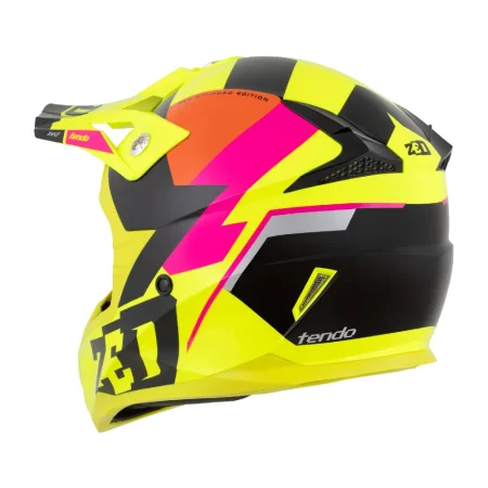 Motokrosová helma ZED X1.9 Tendo žlutá fluo/růžová/oranžová/černá