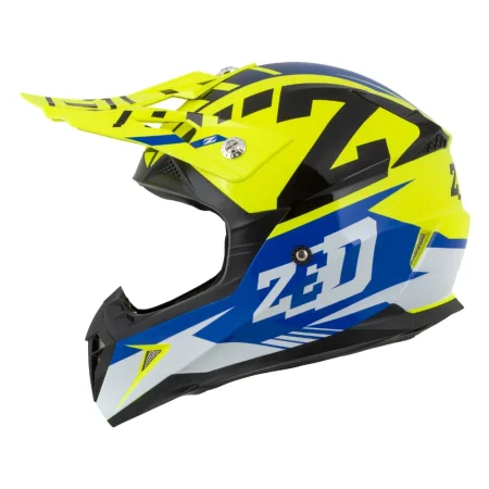 Motokrosová helma ZED X1.9 Targa žlutá fluo/modrá/černá/bílá