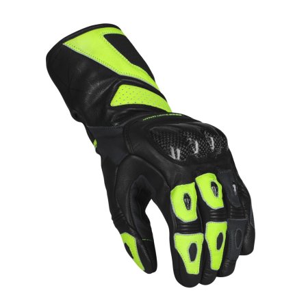 Rukavice na motorku SECA Atom černé/žluté fluo