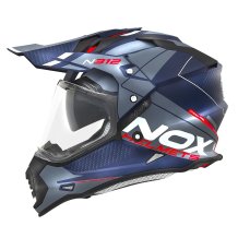 Enduro prilba na motocykel NOX N312 Drone modrá/biela/červená