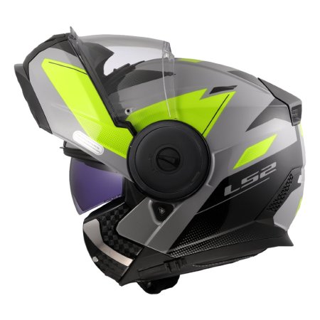 Vyklápěcí přilba na motorku LS2 FF902 Scope II Duria šedá/žlutá fluo
