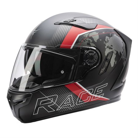 Moto přilba SECA Falcon II Race World černá/červená matná