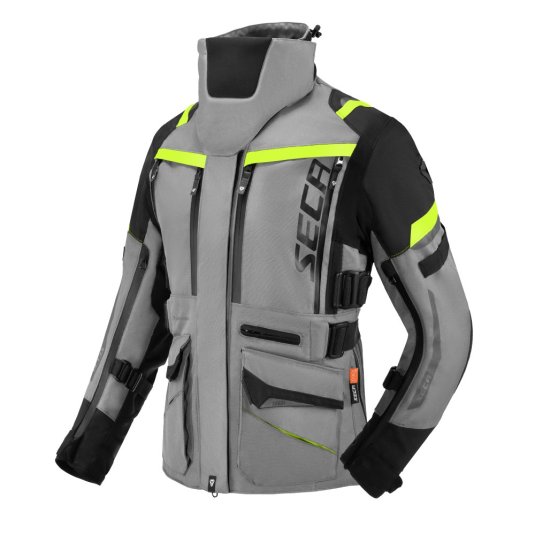 Dámská moto bunda SECA Arrakis III Lady šedo/černá/žlutá fluo