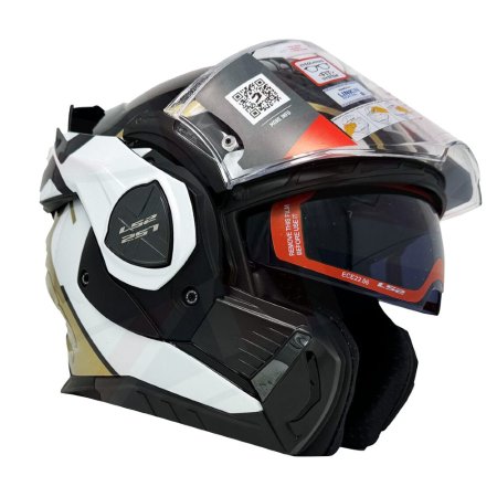 Překlápěcí přilba na motorku LS2 FF901 Advant X Metryk černá/bílá/zlatá