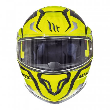 Moto helma výklopná MT Atom Divergence žlutá fluo