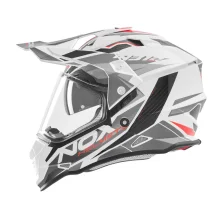 Enduro helma na motorku NOX N312 Track bílo/červená