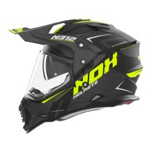 Enduro prilba na motocykel NOX N312 Vapor matná čierna/žltá fluo