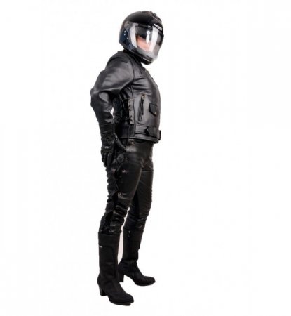 Dámske kožené kalhoty na moto L&J HELL čierne - Velikost kalhot: XS