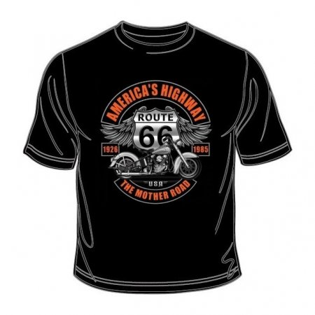 Motorkárske tričko AMERICA´S HIGHWAY 66 čierne