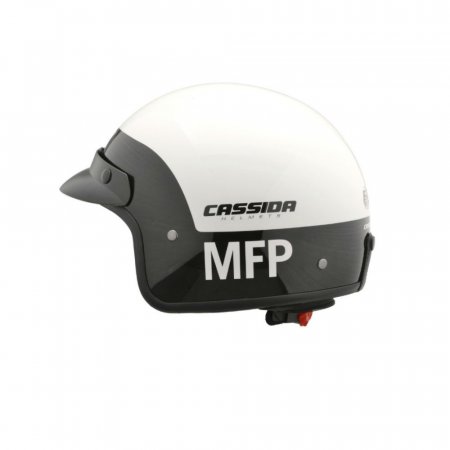 Helma na motorku CASSIDA Police MFP černá/bílá