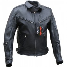 Kožená bunda na motorku L&J TRADE černá