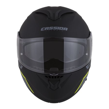Vyklápacia prilba na motocykel CASSIDA Compress 2.0 Refraction čierno/sivo/fluo žltá