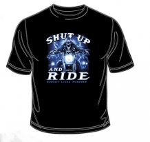 Pánske motorkárske tričko SHUT UP černé