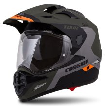 Enduro helma CASSIDA Tour 1.1 Spectre čierna/sivá/zeleno/oranžová