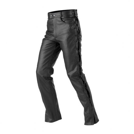 Kožené kalhoty na chopper L&J HELL pánské černé - Velikost kalhot: M
