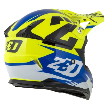 Motokrosová helma ZED X1.9 Targa žlutá fluo/modrá/černá/bílá