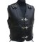 Kožená motorkářská vesta na motorku L&J Motorcycle Club pánská černá - Velikost oblečení: 8XL
