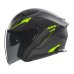 Otevřená helma na motorku NOX N130 Myst černá matná/žlutá fluo