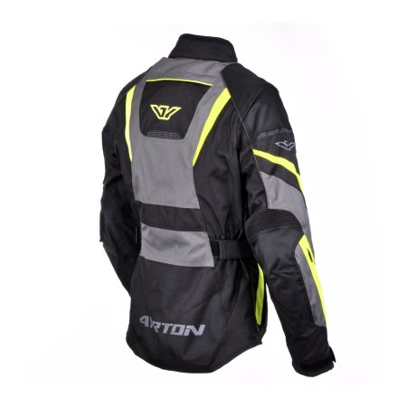 Dámska bunda na moto Ayrton Teressa (čierna/siva/žltá fluó)