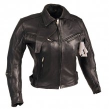 Dámská kožená bunda na motorku L&J TRADE černá