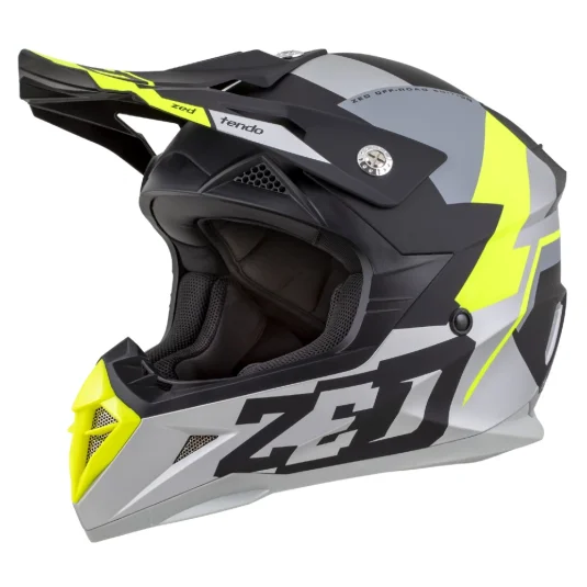 Motokrosová helma ZED X1.9 Tendo černá matná/tmavě šedá/světle šedá/žlutá fluo