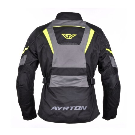 Dámska bunda na moto Ayrton Teressa (čierna/siva/žltá fluó)