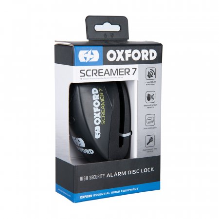 Zámok na kotúčovú brzdu OXFORD Screamer 7 Alarm čierny
