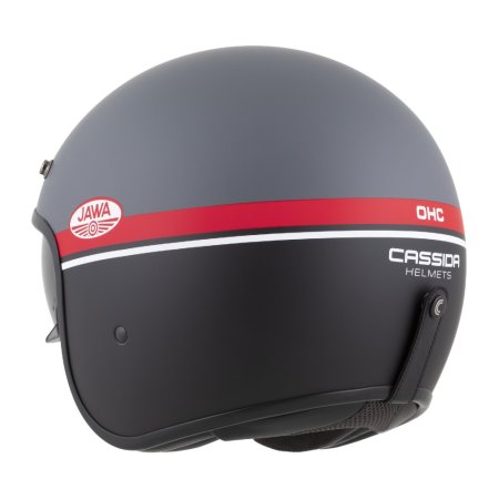 Helma na motorku CASSIDA Oxygen 2.0 JAWA OHC šedo/černo/červeno/bílá